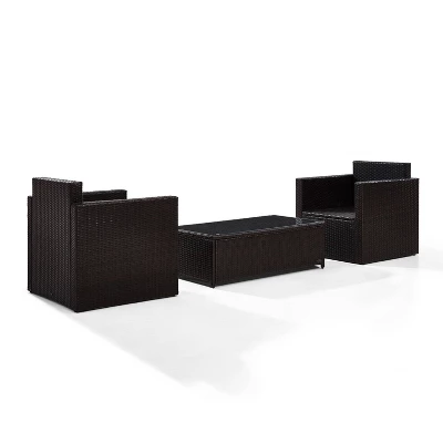 Palm Harbor 3pc Outdoor Wicker Seating Set - Sand - Crosley 9 Palm Harbor 3pc Outdoor Wicker Seating Set - Sand - Crosley - Image 9