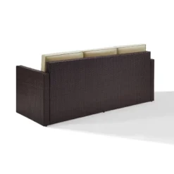 Palm Harbor Outdoor Wicker Sofa In Brown With Sand Cushions - Crosley -Cheap Crosley Store GUEST e54f7b81 e034 4fd4 a762 c31aee4c1376