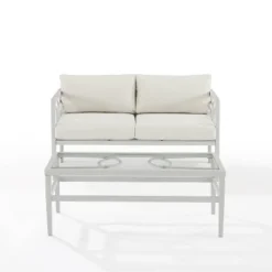 Ashford 2pc Outdoor Metal Conversation Set - Cream - Crosley -Cheap Crosley Store GUEST e565c851 c33f 48b9 b969 f5cf6d978598