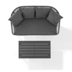 Dover 2pc Outdoor Rope Conversation Set With Loveseat & Coffee Table - Charcoal/Matte Black - Crosley 24 Dover 2pc Outdoor Rope Conversation Set With Loveseat & Coffee Table - Charcoal/Matte Black - Crosley -Cheap Crosley Store GUEST e5677a9a c017 4fa9 a865 0b80a34becea
