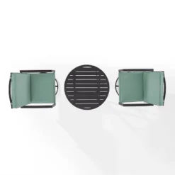 3pc Kaplan Outdoor Steel Bistro Set Mist/Bronze - Crosley -Cheap Crosley Store GUEST e5ba4f77 a0e8 460c 8210 6209fdb43553