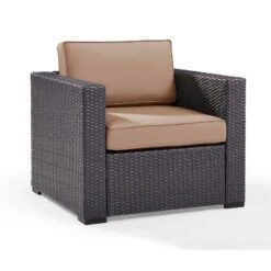 Biscayne Outdoor Wicker Armchair - Mocha - Crosley -Cheap Crosley Store GUEST e645a750 8854 45fa 8d60 c8ba65e0985a