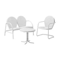 Griffith 3pc Outdoor Conversation Set With Loveseat, Arm Chair & Accent Table - White - Crosley 10 Griffith 3pc Outdoor Conversation Set With Loveseat, Arm Chair & Accent Table - White - Crosley -Cheap Crosley Store GUEST e834e7f3 99e8 4601 9d36 49e185a5868d