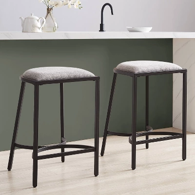 Set Of 2 Ellery Counter Height Barstools - Crosley 2 Set Of 2 Ellery Counter Height Barstools - Crosley - Image 2