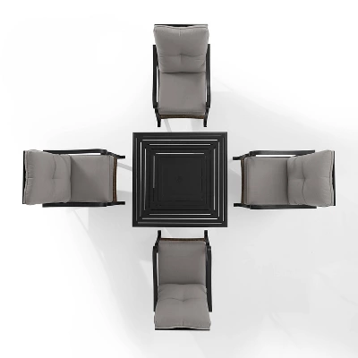 5pc Dahlia Outdoor Steel Set With Fire Table Taupe/Matte Black - Crosley 8 5pc Dahlia Outdoor Steel Set With Fire Table Taupe/Matte Black - Crosley - Image 8