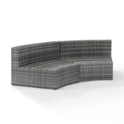 Catalina Wicker Round Sectional Sofa - Gray - Crosley -Cheap Crosley Store GUEST ec4f65ff dd4a 42aa a655 22df840b9ad8
