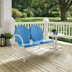 Griffith 2pc Outdoor Conversation Set - Sky Blue - Crosley -Cheap Crosley Store GUEST ec724448 96e0 4f18 8f4b 942e6bc35c45