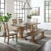 4pc Joanna Dining Set With Bench And 4 Chairs Rustic Brown - Crosley