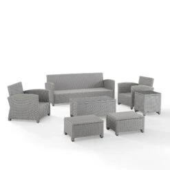 Bradenton 7pc Outdoor Wicker Sofa And Arm Chair Seating Set With Coffee Table, Side Table And 2 Ottomans - Gray/Gray - Crosley 17 Bradenton 7pc Outdoor Wicker Sofa And Arm Chair Seating Set With Coffee Table, Side Table And 2 Ottomans - Gray/Gray - Crosley -Cheap Crosley Store GUEST ed6c3220 b66b 42e9 966c db6ff2763609