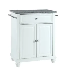 Cambridge Gray Granite Top Portable Kitchen Island/Cart White - Crosley -Cheap Crosley Store GUEST eddeb387 ddc9 486a 85d7 21491fbd0acd