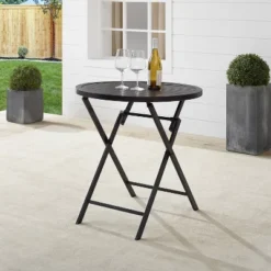 Kaplan Outdoor Steel Round Bistro Table Bronze - Crosley