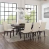 9pc Hayden Extendable Dining Set With 8 Upholstered Chairs Slate - Crosley