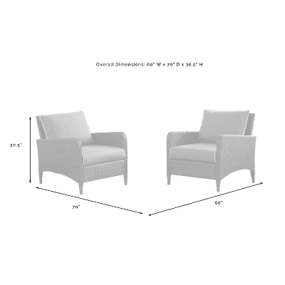 Kiawah 2pk Wicker Patio Chair - Sand - Crosley 10 Kiawah 2pk Wicker Patio Chair - Sand - Crosley - Image 10