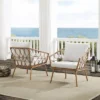 Juniper 2pk Outdoor Wicker Arm Chairs - Cream/Natural - Crosley