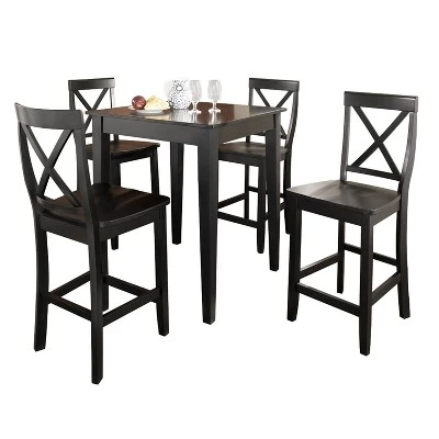 5pc Pub Dining Set With X-Back Stools - Crosley 2 5pc Pub Dining Set With X-Back Stools - Crosley - Image 2