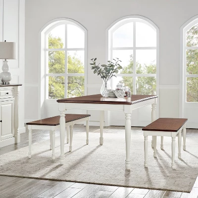 3pc Shelby Dining Set Distressed White - Crosley 2 3pc Shelby Dining Set Distressed White - Crosley - Image 2