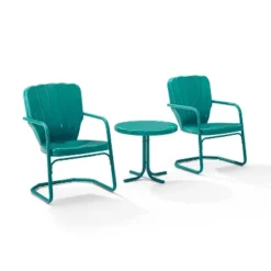 Ridgeland 3pc Outdoor Seating Set - Turquoise - Crosley -Cheap Crosley Store GUEST f156efbf 2a81 4fda ae37 143cfc503da1