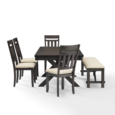 Hayden 6pc Extendable Dining Set With Bench And 4 Slat Back Chairs Slate - Crosley 7 Hayden 6pc Extendable Dining Set With Bench And 4 Slat Back Chairs Slate - Crosley - Image 7