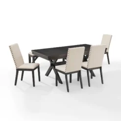 6pc Hayden Extendable Dining Set With Bench And 4 Upholstered Chairs Slate - Crosley -Cheap Crosley Store GUEST f18a9639 5200 47c3 be48 e5f35f81de25