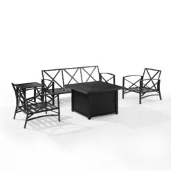 Kaplan 5pc Outdoor Sofa Set With Fire Table - Mist - Crosley -Cheap Crosley Store GUEST f2c4fe12 407d 4827 a6f2 2e47dad3e225