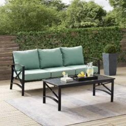 Kaplan 2pc Outdoor Sofa Set - Mist - Crosley -Cheap Crosley Store GUEST f378ed85 a3f1 4bab be59 646f96683816