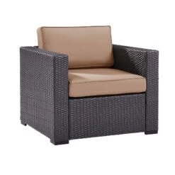 Biscayne Outdoor Wicker Armchair - Mocha - Crosley -Cheap Crosley Store GUEST f3b1a9c2 d3da 46c8 a13f f048f5ac9781