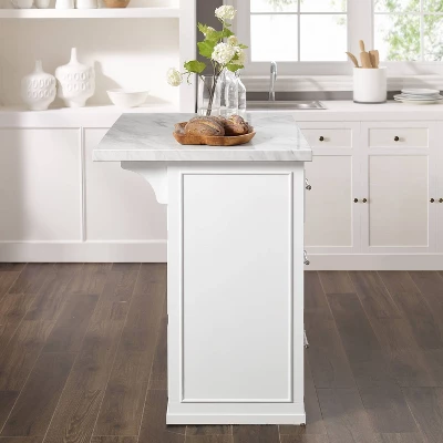 Cutler Faux Marble Top Kitchen Island White/White Marble - Crosley 4 Cutler Faux Marble Top Kitchen Island White/White Marble - Crosley - Image 4