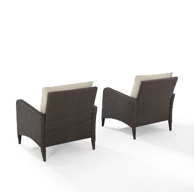 Kiawah 2pk Wicker Patio Chair - Sand - Crosley 2 Kiawah 2pk Wicker Patio Chair - Sand - Crosley - Image 2
