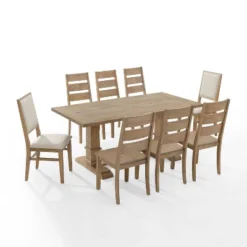 9pc Joanna Dining Set With 6 Ladder Back Chairs And 2 Upholstered Back Chairs Rustic Brown - Crosley 19 9pc Joanna Dining Set With 6 Ladder Back Chairs And 2 Upholstered Back Chairs Rustic Brown - Crosley -Cheap Crosley Store GUEST f7792472 c9ef 42ab ace4 39ed8fd06295