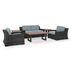 Beaufort 6pc Outdoor Wicker Conversation Set - Mist - Crosley 11 Beaufort 6pc Outdoor Wicker Conversation Set - Mist - Crosley -Cheap Crosley Store GUEST f90636fb 5f7c 4615 8099 d3b8c22b9383
