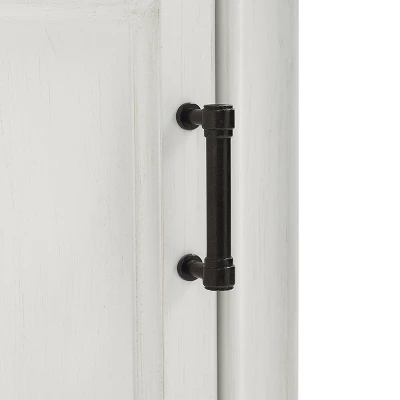 3pc Tara Entryway Set - Hall Tree And 2 Linen Cabinets Distressed White - Crosley 10 3pc Tara Entryway Set - Hall Tree And 2 Linen Cabinets Distressed White - Crosley - Image 10