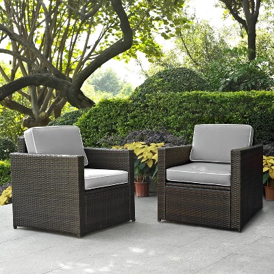 Palm Harbor 3pc All-Weather Wicker Patio Conversation Set Gray - Crosley 8 Palm Harbor 3pc All-Weather Wicker Patio Conversation Set Gray - Crosley - Image 8