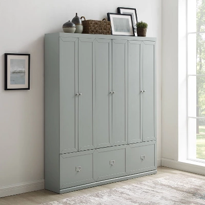 3pc Harper Entryway Set With 3 Pantry Closets Gray - Crosley 1 3pc Harper Entryway Set With 3 Pantry Closets Gray - Crosley