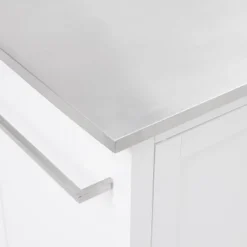 Soren Stainless Steel Top Kitchen Island/Cart Stainless Steel /White - Crosley -Cheap Crosley Store GUEST fa43faa3 92b9 470b 9113 94b4738125d2