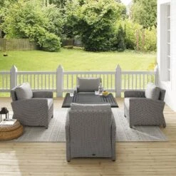 Bradenton 5pc Wicker Conversation Set With Fire Table - Gray - Crosley 21 Bradenton 5pc Wicker Conversation Set With Fire Table - Gray - Crosley -Cheap Crosley Store GUEST fb028206 9bc7 4983 b84b 0b667c7278c7