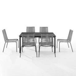 Fenton 7pc Outdoor Wicker/Metal Dining Set - Gray/Matte Black - Crosley 13 Fenton 7pc Outdoor Wicker/Metal Dining Set - Gray/Matte Black - Crosley -Cheap Crosley Store GUEST fb4b44c0 9fc0 4c37 a067 073bf55b45bf