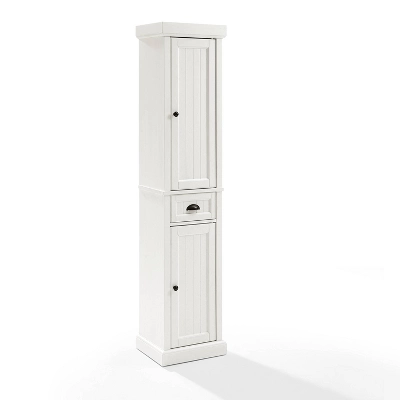 Seaside Tall Linen Cabinet White - Crosley 1 Seaside Tall Linen Cabinet White - Crosley