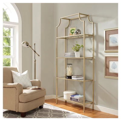 80.5" Aimee Etagere Gold - Crosley 1 80.5" Aimee Etagere Gold - Crosley