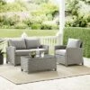 3pc Bradenton Outdoor Steel Conversation Set Gray - Crosley