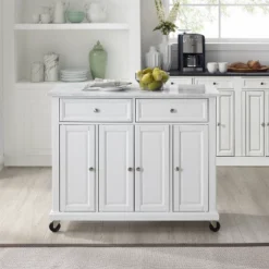 Avery Kitchen Island/Cart Distressed White/White Marble - Crosley -Cheap Crosley Store GUEST fe3b6ac2 6fc3 432d a300 48cb0af584eb