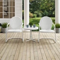 Griffith 3pc Outdoor Conversation Set - White - Crosley -Cheap Crosley Store GUEST ffb879b6 77b0 49ac 9582 c551179d73a8