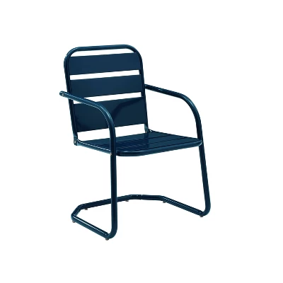 Brighton 2pc Metal Chair Set - Navy - Crosley 1 Brighton 2pc Metal Chair Set - Navy - Crosley